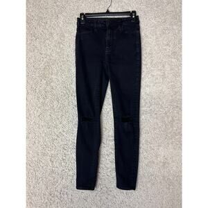 American Eagle High Rise Jegging Jeans Womens Size 0 Black Denim Stretch Casual